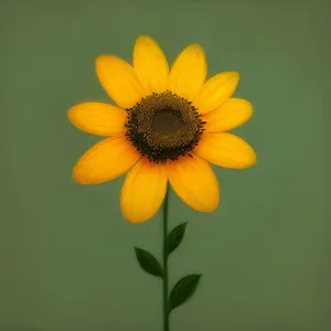 Bright Blooming Sunflower in Colorful Garden