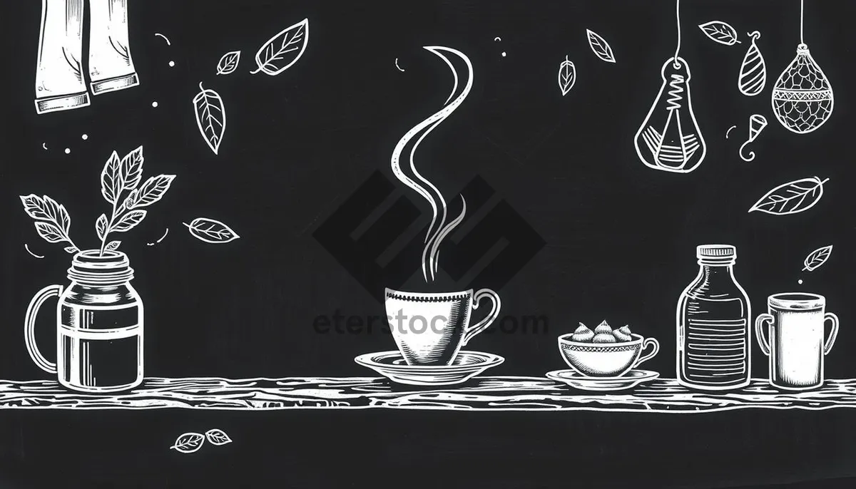 Picture of Floral Pattern Blackboard Background Frame Design