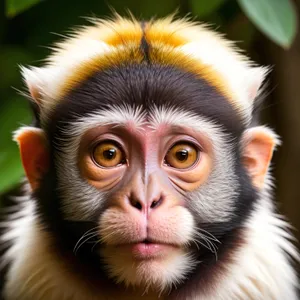 Furry Primate Monkey in Jungle Wildlife
