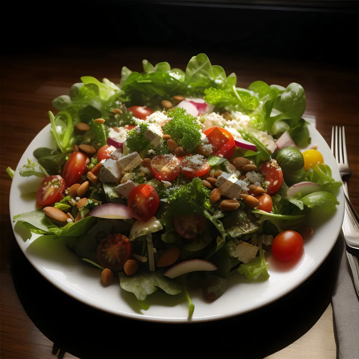 Picture of Fresh and healthy vegetable salad plate