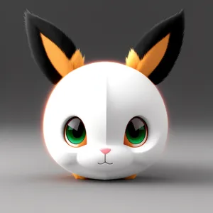 Cute Cartoon Bunny with Happy Expression