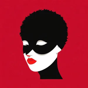 Cartoon Black Masked Portrait - Fashionable Disguise