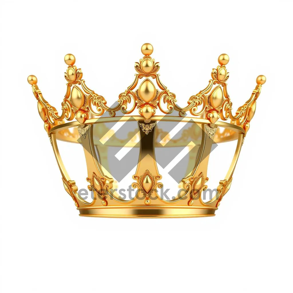 Picture of Vintage gold crown icon symbol design.