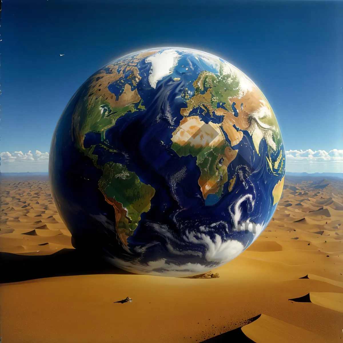 Picture of 3D Planet Earth Map from Space View