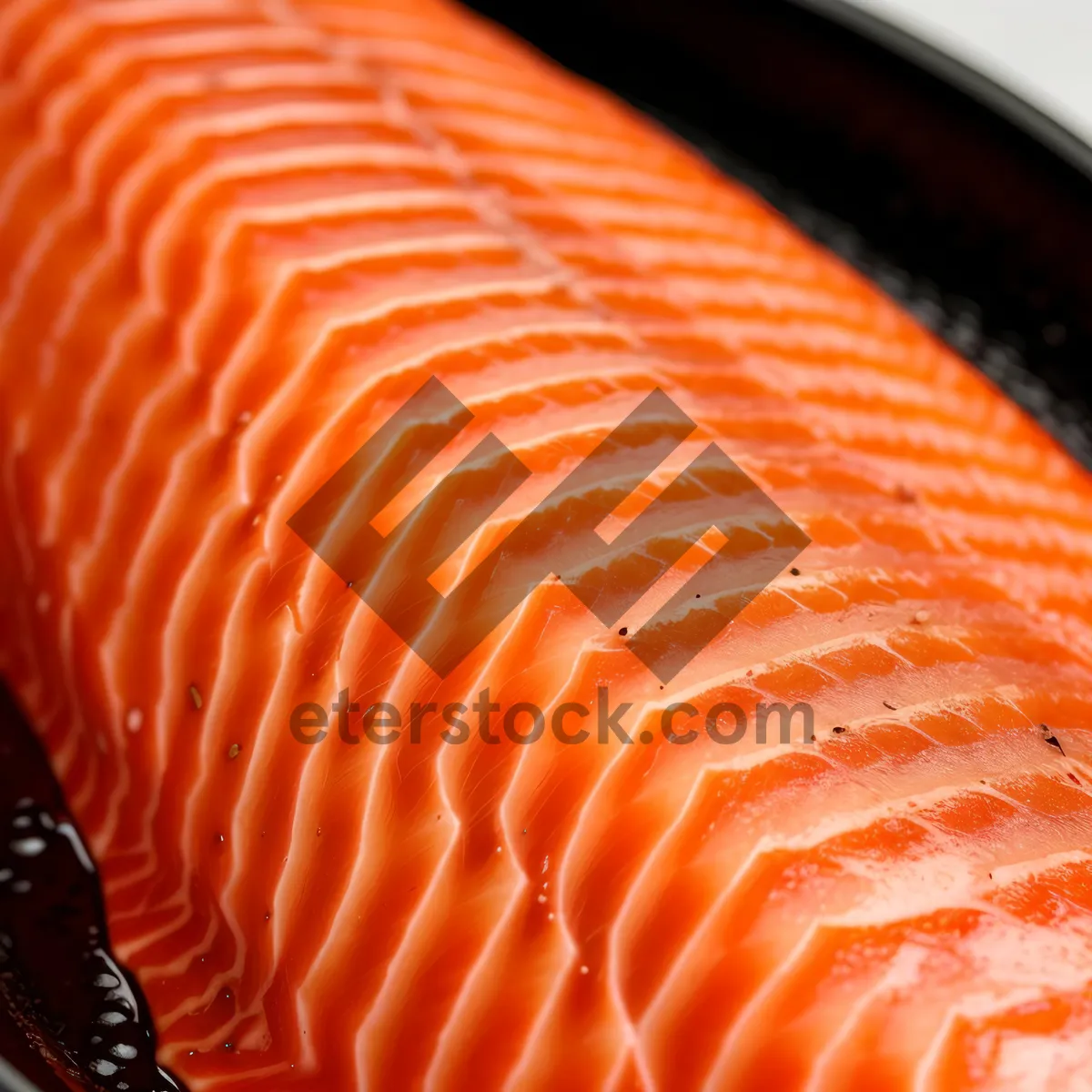 Picture of Fresh Gourmet Salmon Steak on Citrus Mandarin Plate