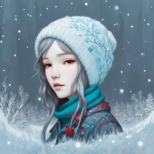 Frozen Delight: Smiling Lady in Winter Hat