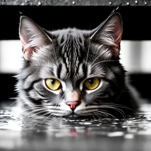 Fuzzy Gray Kitten with Curious Eyes