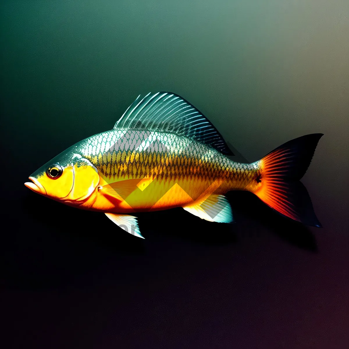 Picture of Colorful Goldfish Swimming in Aquarium