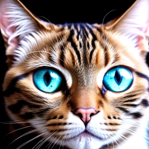 Furry Tabby Cat with Curious Eyes