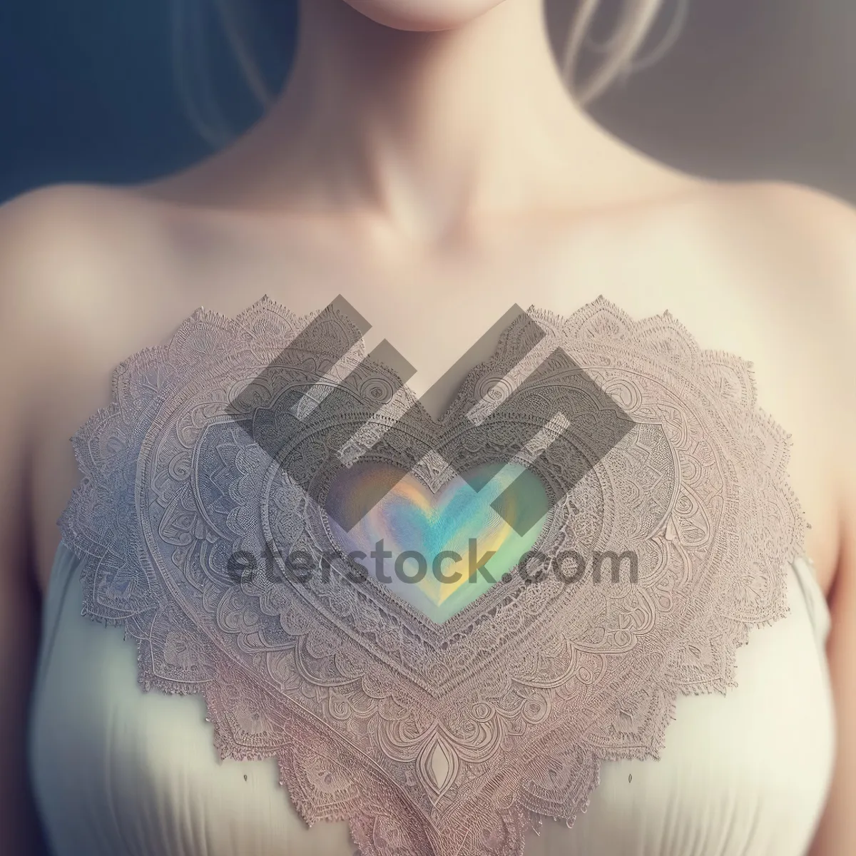 Picture of Stunning Embroidered Bride in Fashionable Dress