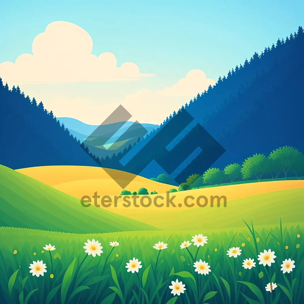 Picture of Serene Summer Fields Under Sunny Skies