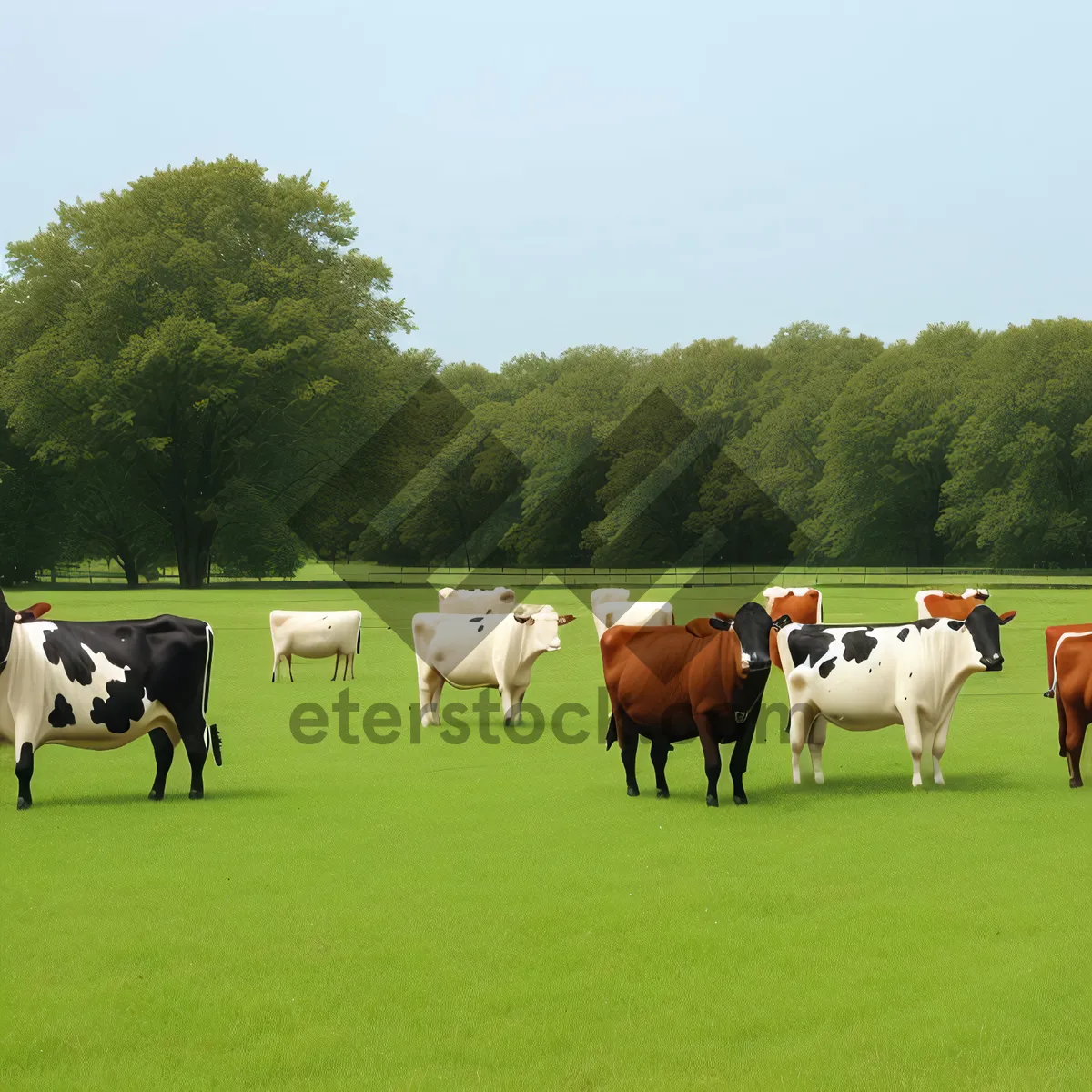 Picture of Serene Summer Countryside with Grazing Herd