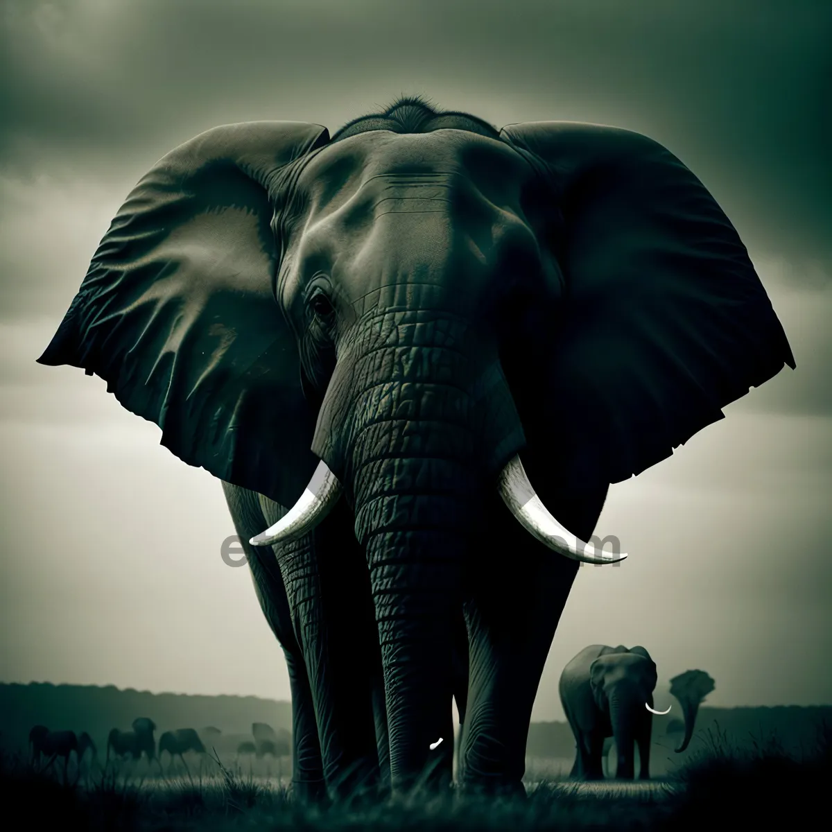Picture of Gentle Giant: Majestic Elephant in the Safari