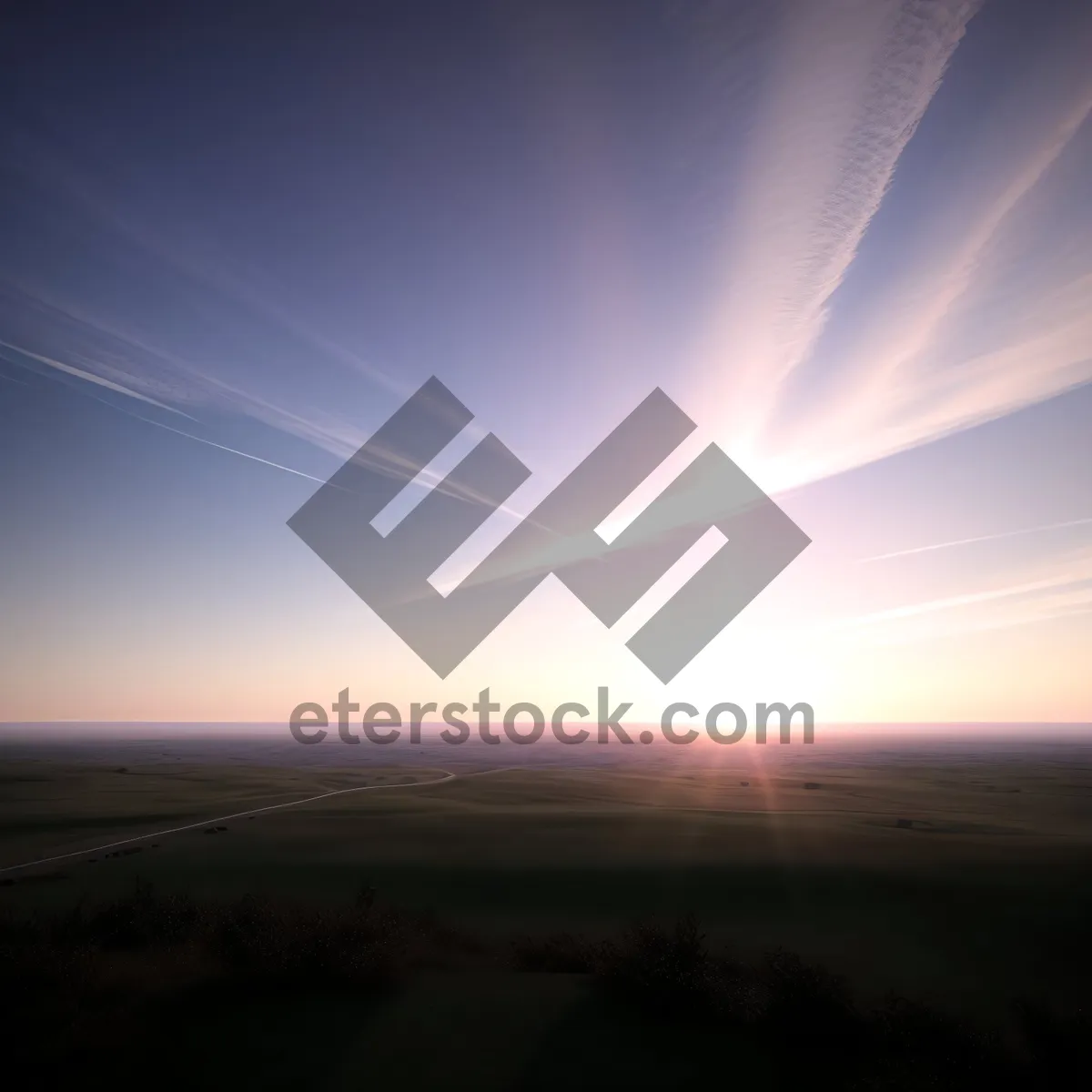 Picture of Radiant Horizon: Sun, Sky, and Stars Illuminate Serene Landscape