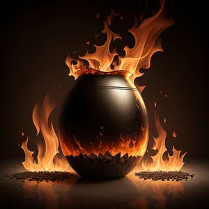 Blazing Pumpkin: Artistic Fire Design for Celebration