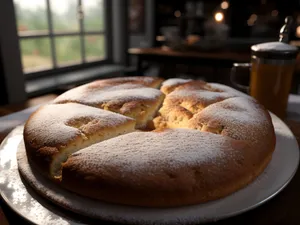 Bakery bun with grains and wheat crust