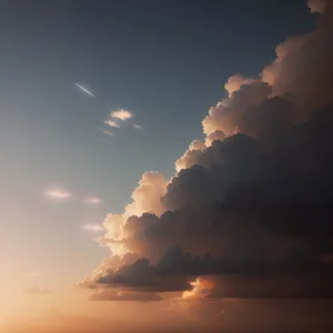 Vibrant Sunset Sky with Clouds and Stars