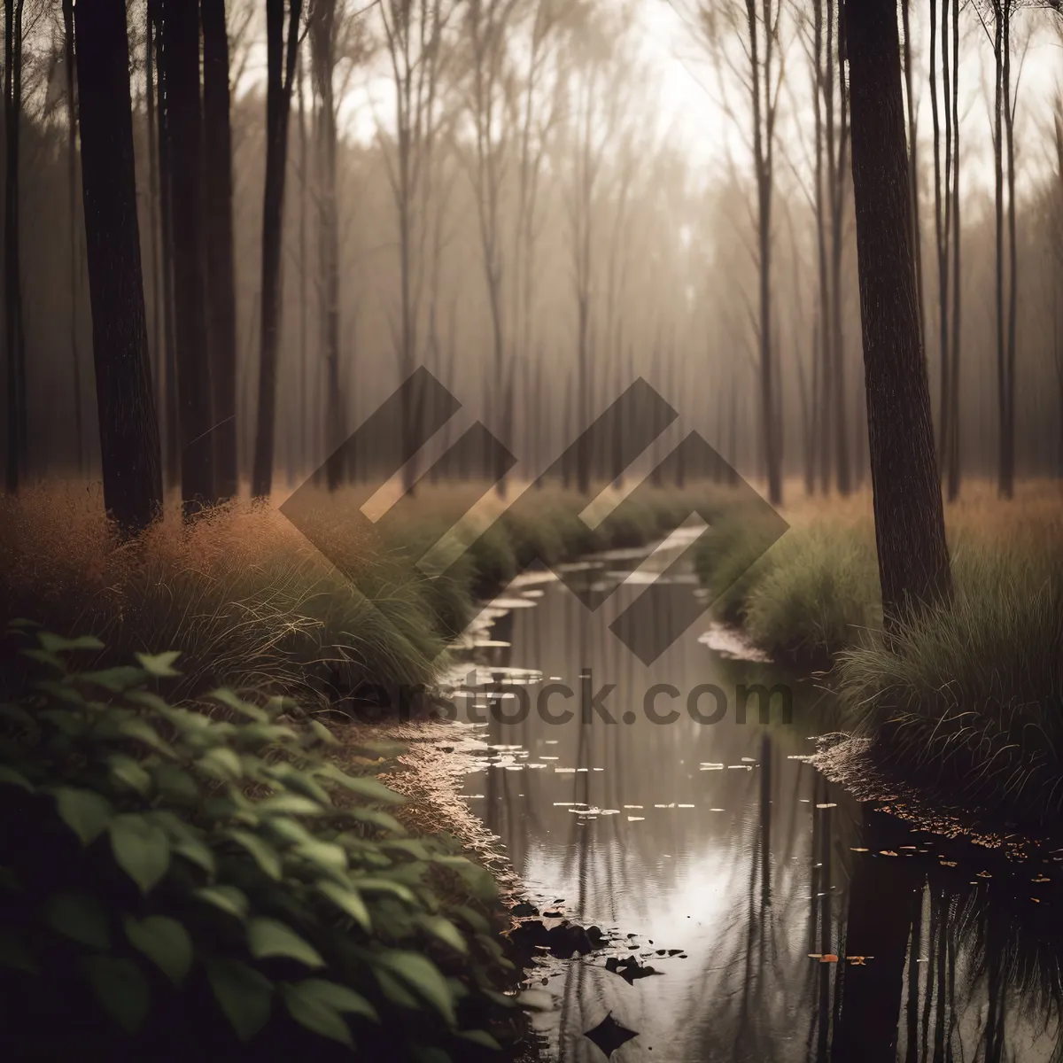 Picture of Greenhouse amidst Serene Forest near Tranquil River