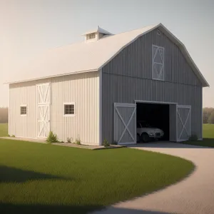 Rural Home with Garage and Sky