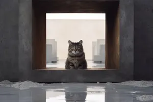 Curious gray tabby cat with adorable eyes