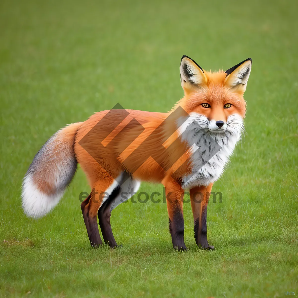 Picture of Cute Red Fox With Whiskers: Fluffy Feline Portrait