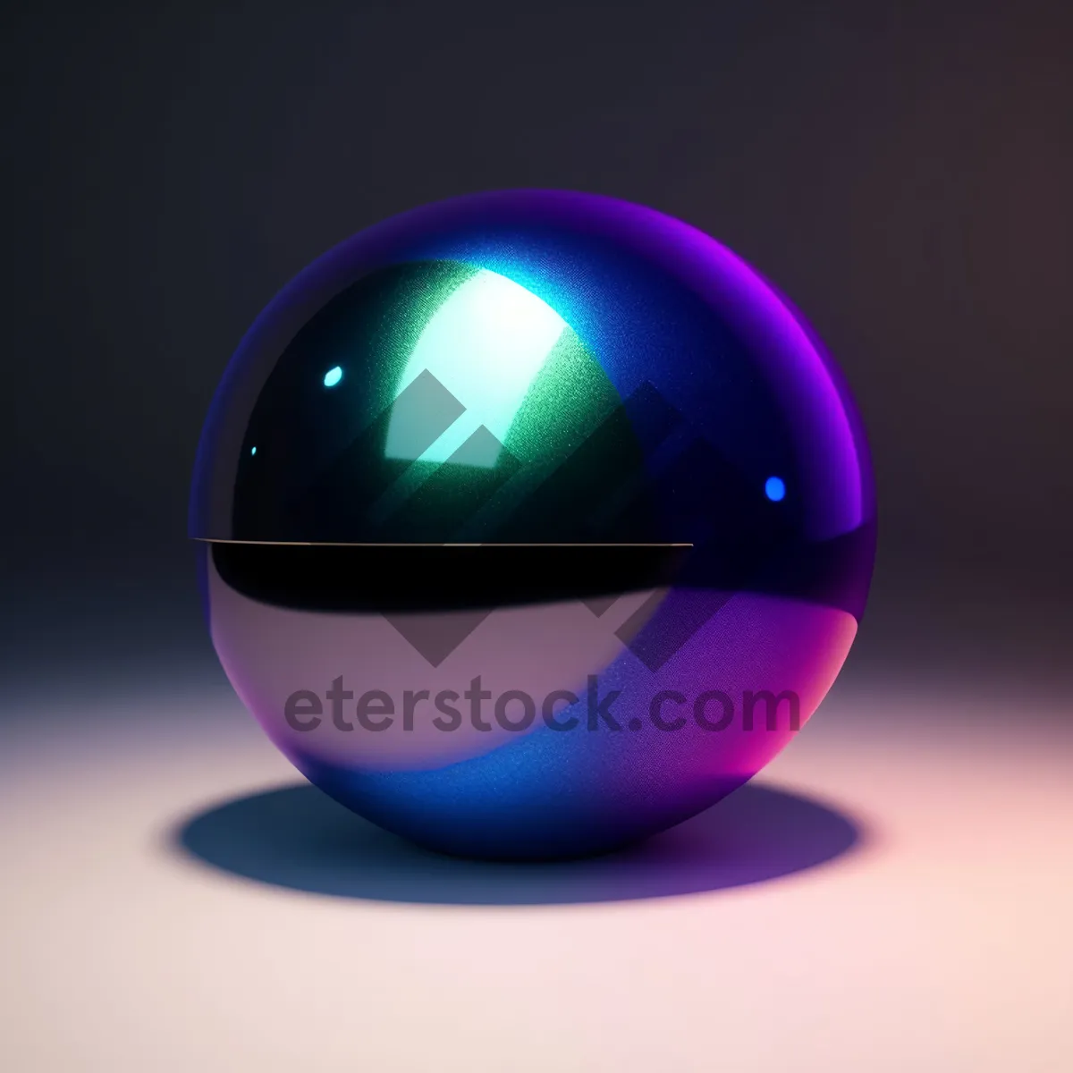 Picture of Shiny Glass Sphere Button with Reflection