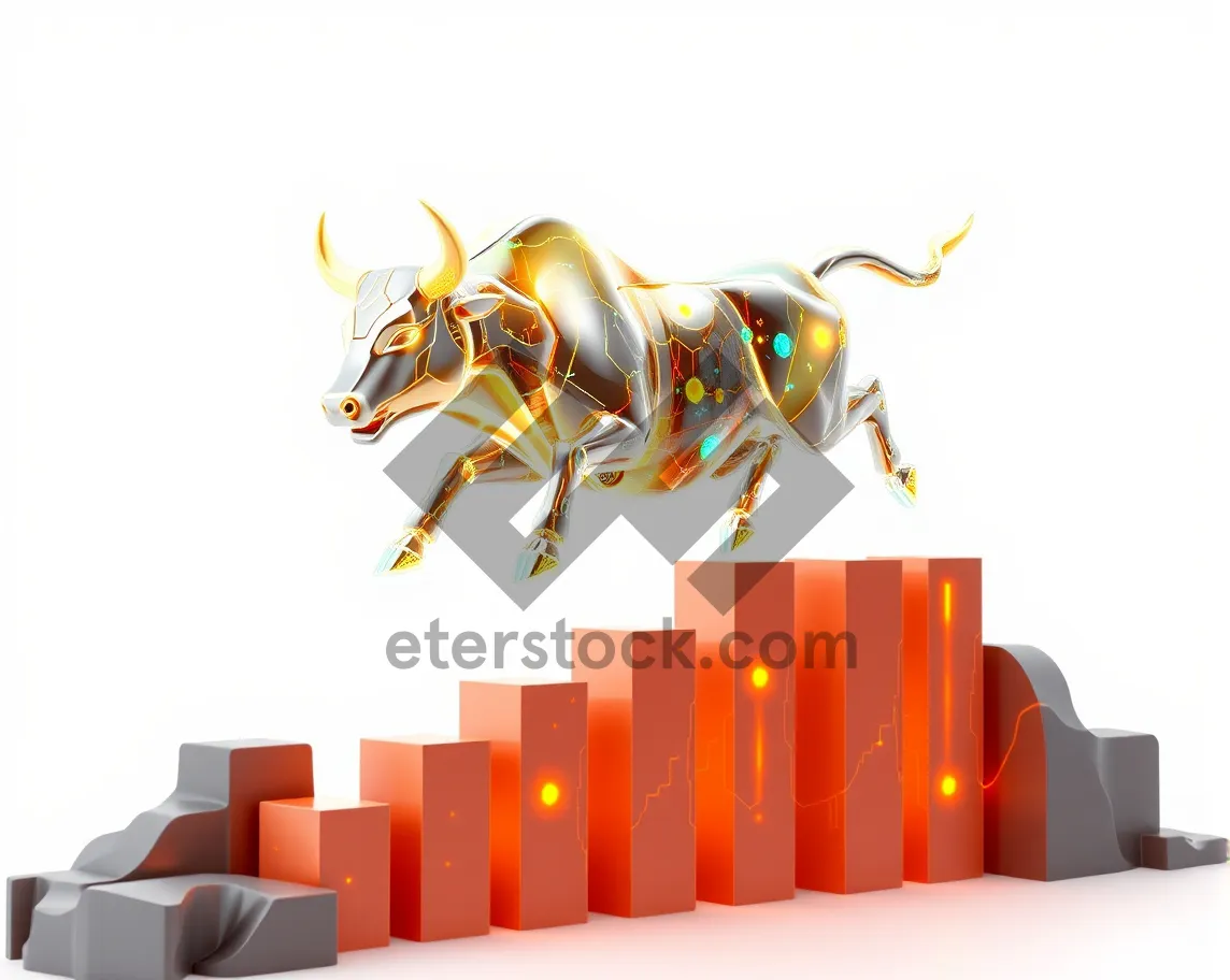 Picture of Financial Market 3D Diagram Business Finance