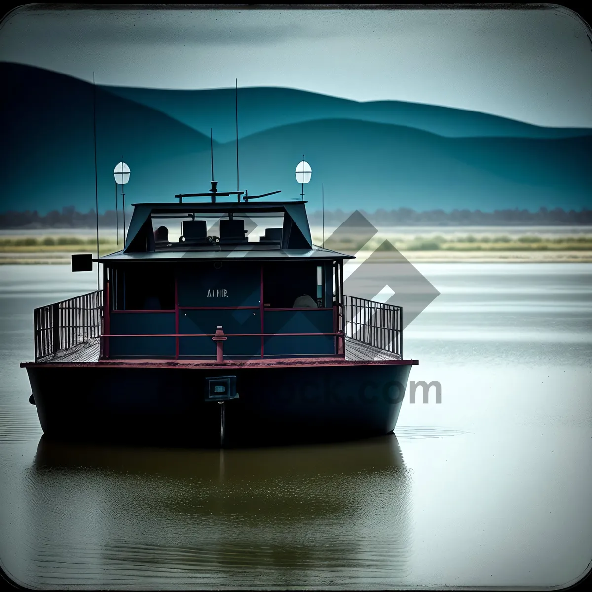 Picture of Harbor Tugboat amidst Serene Coastal Waters