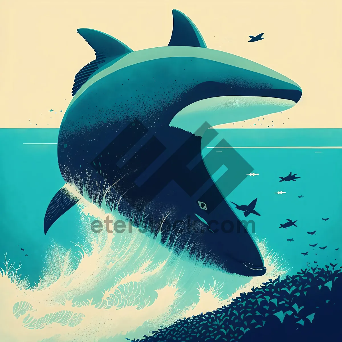 Picture of Majestic Ocean Life – Killer Whale, Shark, Dolphin