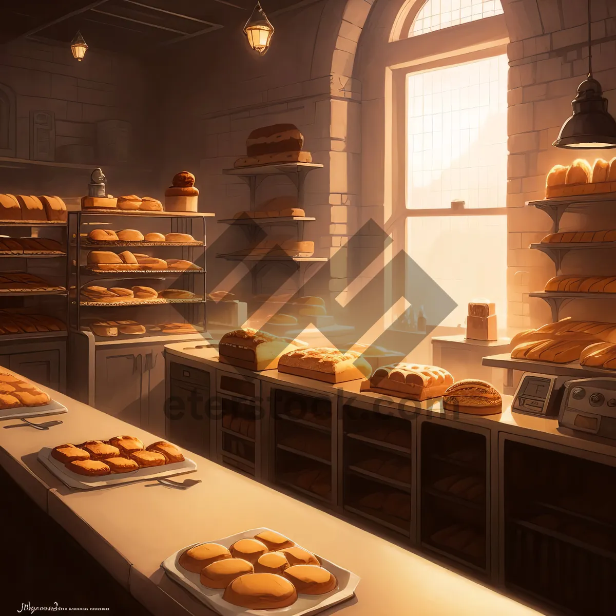 Picture of Bakery Shop Interior: Delicious Pastries at Home