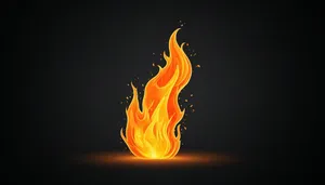 Hot flames burning in fireplace, fiery texture wallpaper.