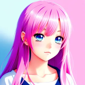 Charming Cartoon Fashionista with Coquettish Hairstyle