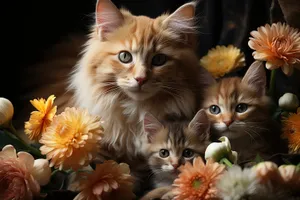 Adorable kitten with curious eyes and fluffy fur