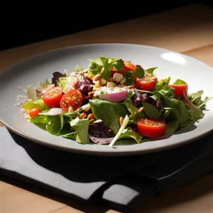 Healthy Gourmet Salad with Fresh Vegetables and Cheese