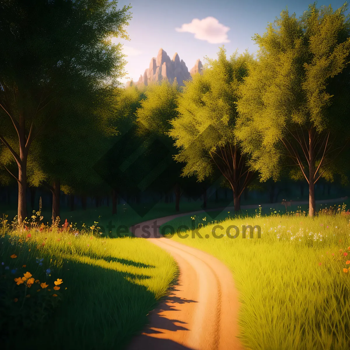 Picture of Golden Harvest: Sunlit Countryside Farm in Autumn