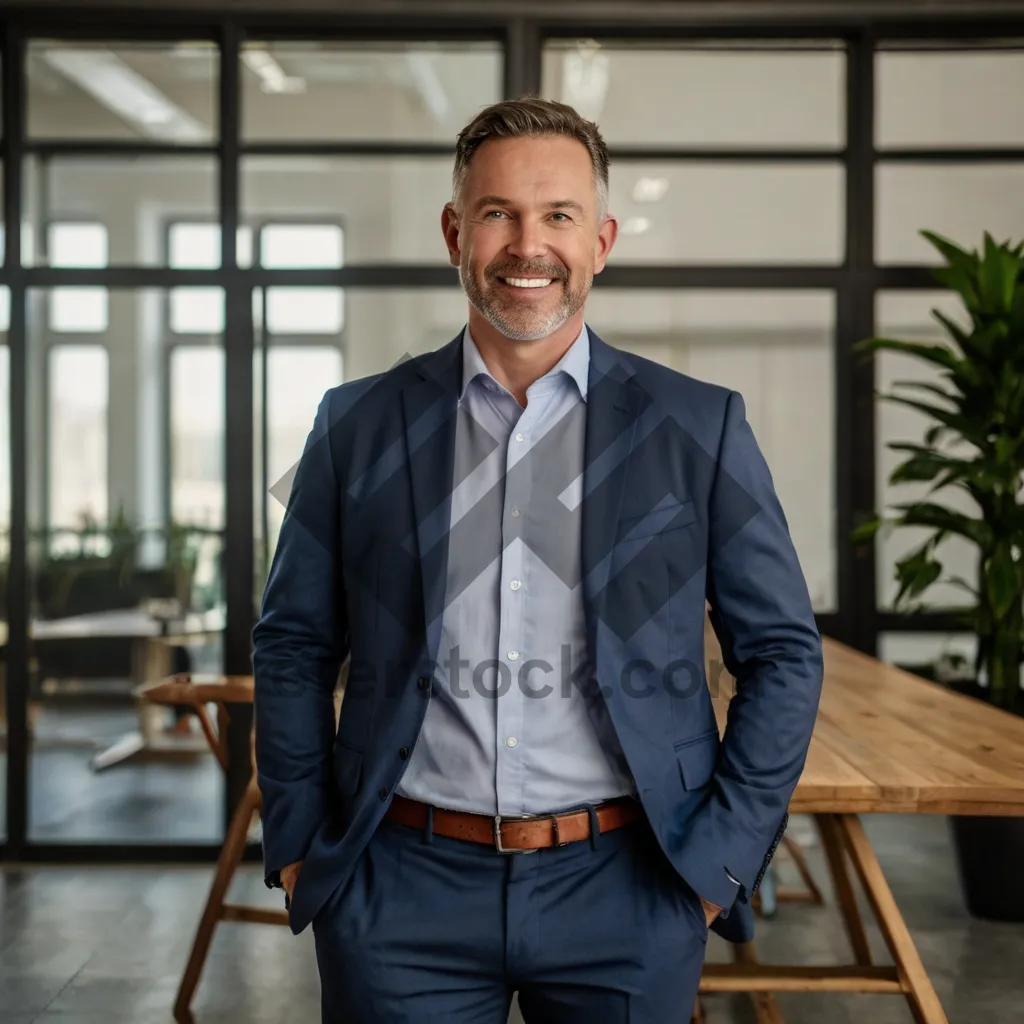 Picture of Smiling male executive in modern office building