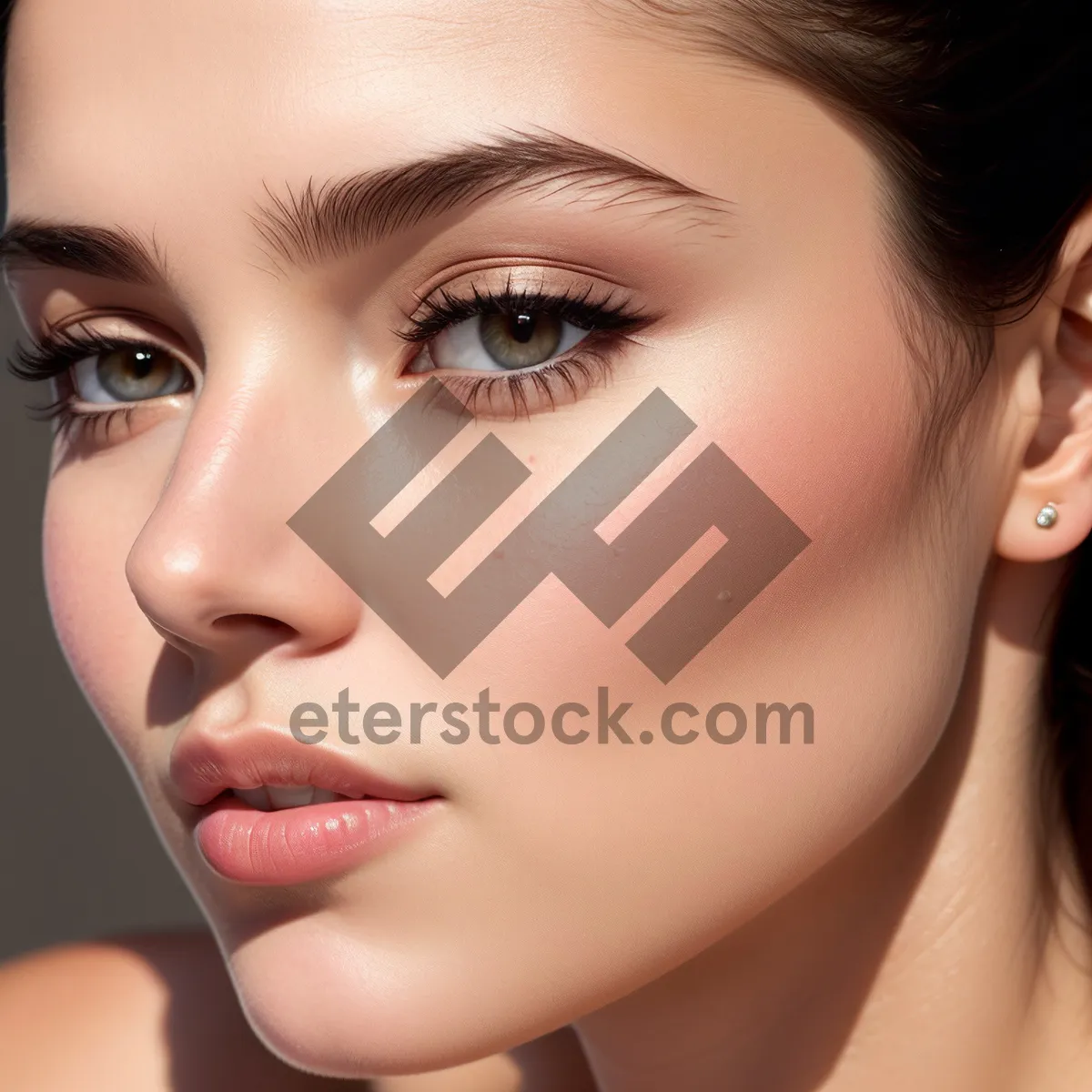 Picture of Beauty in Close-up: Alluring Makeup on Attractive Model