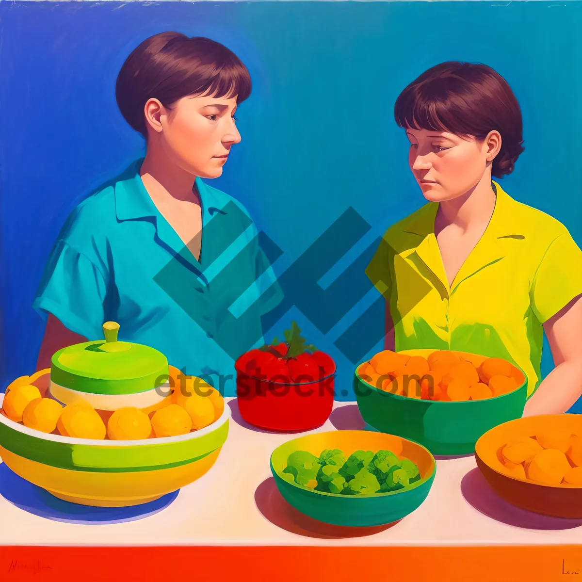 Picture of Attractive adult man and happy woman smiling together.