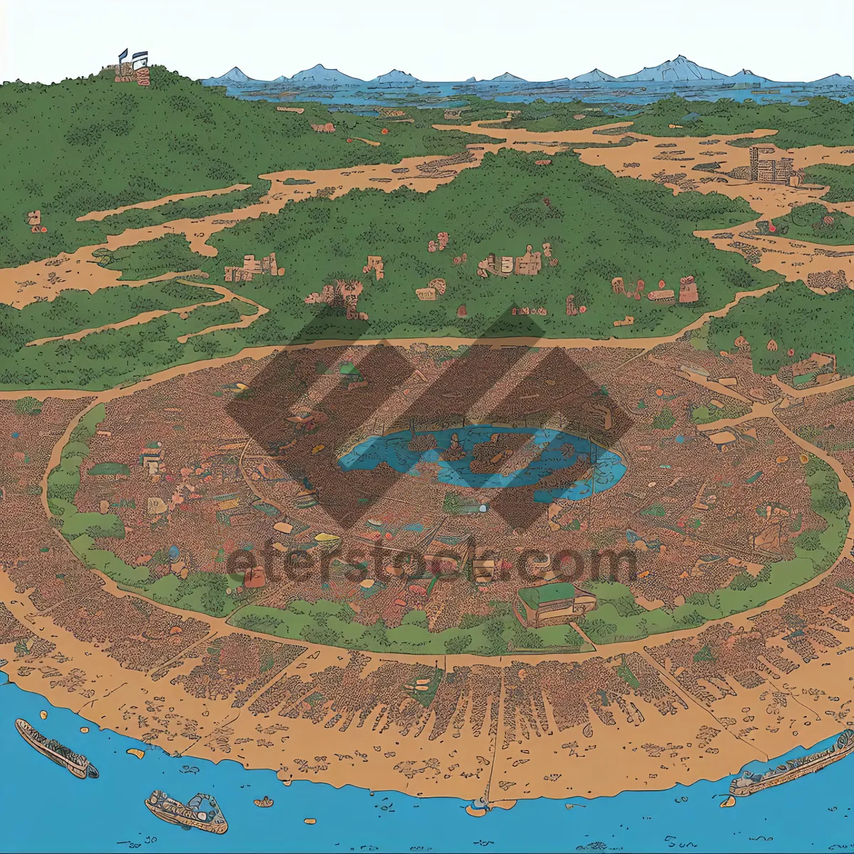 Picture of Mysterious Crater: A Captivating Natural Depression on the Map