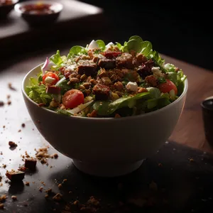 Fresh Vegetarian Guacamole Bowl with Berries and Herbs