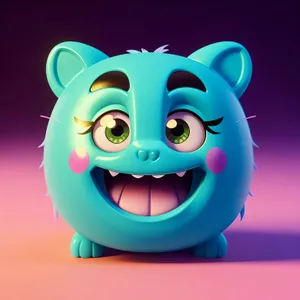 Cute cartoon pig smiling with infectious charm.