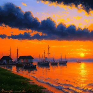 Serenity at Twilight: Majestic Marina Reflection