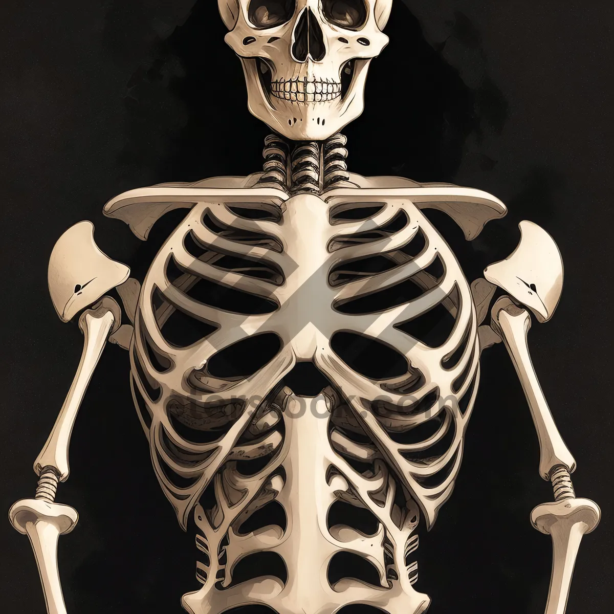 Picture of Anatomical Human Skeleton - 3D X-Ray Visualization