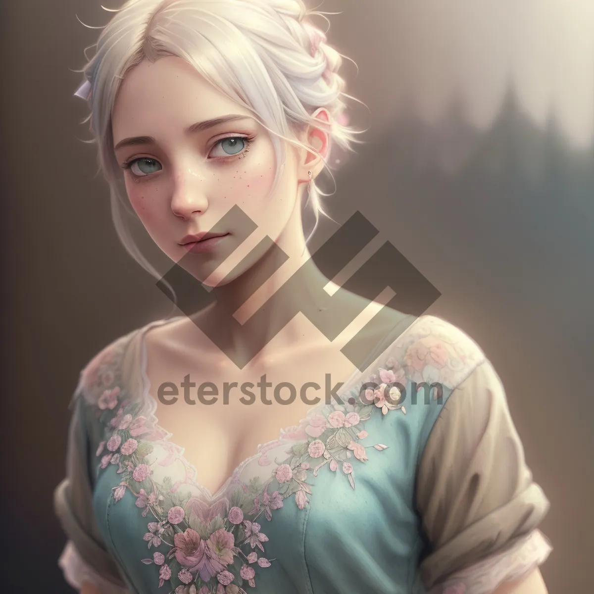 Picture of Graceful Beauty: Lovely Princess in Elegant Black Dress