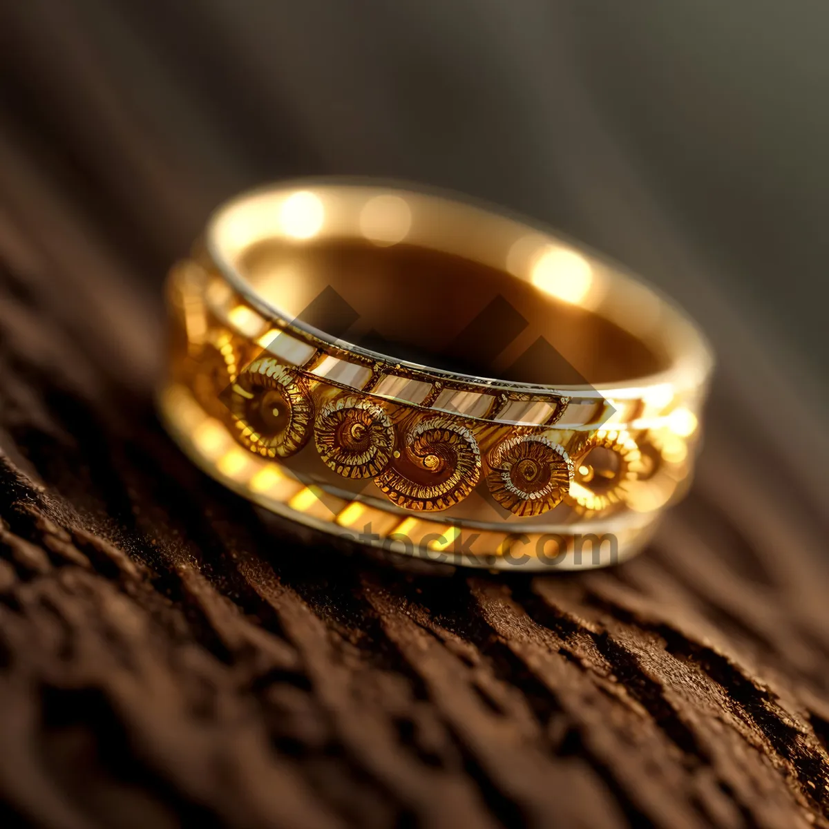 Picture of Gorgeous Golden Bangles: A Luxurious Ring of Shiny Gemstones