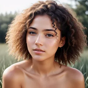 Stunning Curly-Haired Model Poses With Confidence