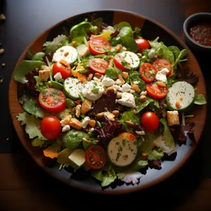 Delicious Gourmet Salad with Fresh Veggies and Cheese