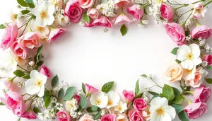 Spring Wedding Floral Bouquet Frame Decoration.