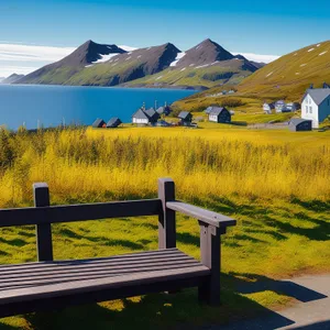 Rustic Highland Landscape with Upright Rail Fence