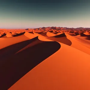 Majestic Sunset Over Moroccan Sand Dunes